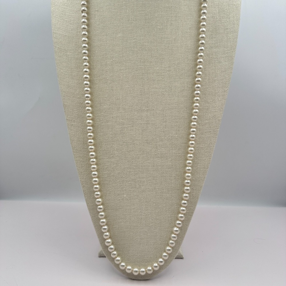 Vintage Y2K Cream Faux Pearl Necklace Statement Women's Classic Fashion Jewelry